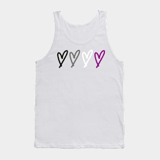 asexual flag hearts Tank Top